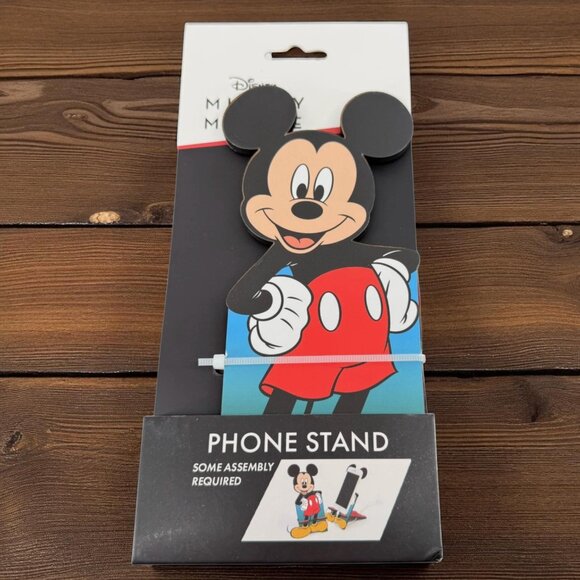 Disney Mickey Mouse Phone Stand Holder Pop Creations Faux Wood Apple Android NEW - Picture 1 of 6